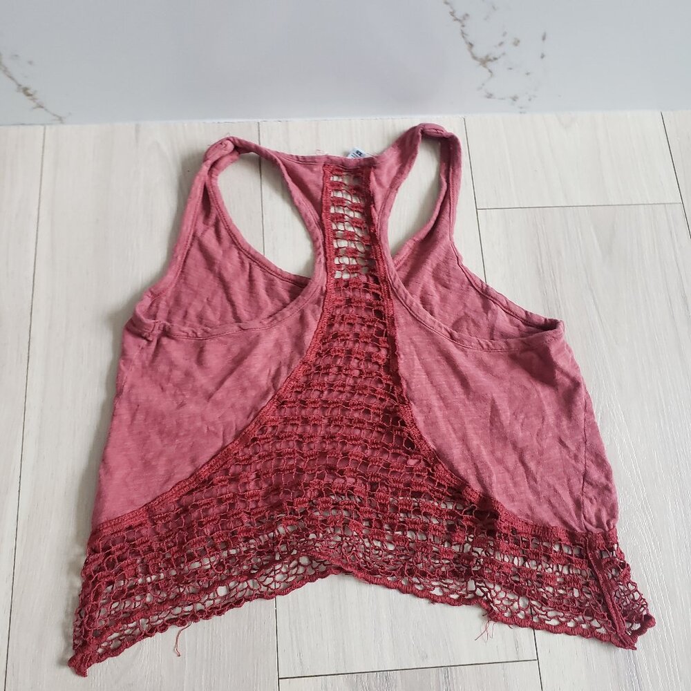 Ecote Crochet Tank Top Womens XS Red